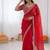 Women red sequence beds work organza silk party wear saree
