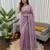 Women lavender  sequence beds work organza silk party wear saree