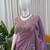 Women lavender  sequence beds work organza silk party wear saree