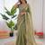 Women mehendi sequence beds work organza silk party wear saree