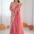 Women peach golden shaded fendy silk ready to wear saree