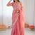Women peach golden shaded fendy silk ready to wear saree