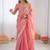 Women peach golden shaded fendy silk ready to wear saree