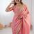 Women peach golden shaded fendy silk ready to wear saree