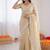 Women cream thread work organza silk party wear saree
