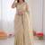 Women cream thread work organza silk party wear saree