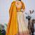 Yellow Color acquard With Jari Lining With Print Work Silk Lhenga Choli Set
