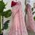 Women baby pink thread sequence crunchy silk party wear saree