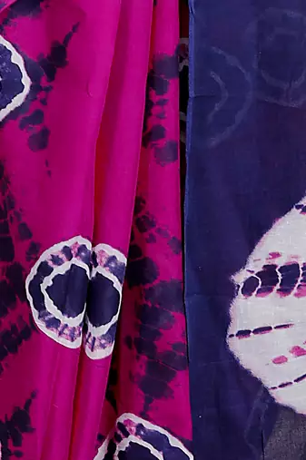 Women pink pure cotton printed bandhej ehtnic saree aay-52