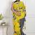 Women yellow pure cotton printed bandhej ehtnic saree aay-53