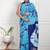 Women blue pure cotton printed bandhej ehtnic saree aay-55