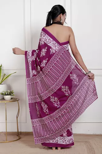 Women red pure cotton printed bandhej ehtnic saree aay-58