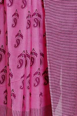Women pink pure cotton printed bandhej ehtnic saree aay-59 4