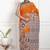 Women orange pure cotton printed bandhej ehtnic saree aay-62