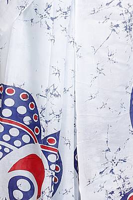 Women white pure cotton printed bandhej ehtnic saree aay-63 4