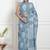 Women blue pure cotton printed bandhej ehtnic saree aay-65