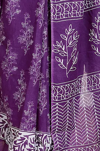 Women purple pure cotton printed bandhej ehtnic saree aay-66
