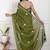 Women green pure cotton printed bandhej ehtnic saree aay-69