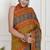 Women mustard pure cotton printed bandhej ehtnic saree aay-70