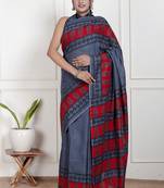 Women blue pure cotton printed bandhej ehtnic saree aay-71