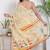 Women cream pure cotton printed bandhej ehtnic saree aay-73
