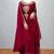 Luxurious Maroon Kaftan With Gold Work Stitched Dress
