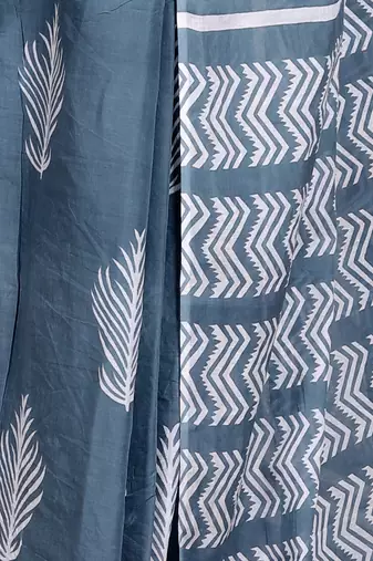 Women blue pure cotton printed bandhej ehtnic saree aay-82