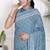 Women blue pure cotton printed bandhej ehtnic saree aay-83