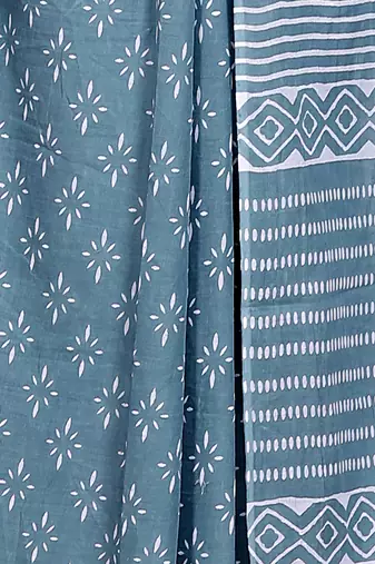 Women blue pure cotton printed bandhej ehtnic saree aay-83