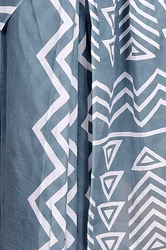 Women blue pure cotton printed bandhej ehtnic saree aay-84