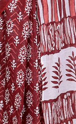 Women red pure cotton printed bandhej ehtnic saree aay-86 4