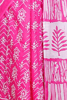Women pink pure cotton printed bandhej ehtnic saree aay-87 4