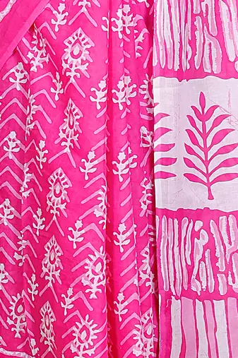 Women pink pure cotton printed bandhej ehtnic saree aay-87