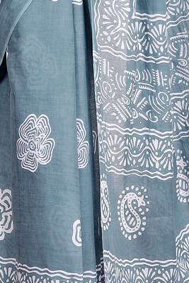 Women blue pure cotton printed bandhej ehtnic saree aay-90 4