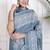 Women blue pure cotton printed bandhej ehtnic saree aay-93