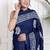 Women blue pure cotton printed bandhej ehtnic saree aay-99