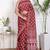 Women red pure cotton printed bandhej ehtnic saree aay-100