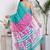 Women sky blue pure cotton printed bandhej ehtnic saree aay-102