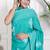 Women sky blue pure cotton printed bandhej ehtnic saree aay-103
