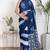 Women blue pure cotton printed bandhej ehtnic saree aay-110