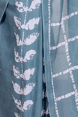 Women blue pure cotton printed bandhej ehtnic saree aay-112 4