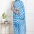 Women sky blue pure cotton printed bandhej ehtnic saree aay-119