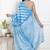 Women sky blue pure cotton printed bandhej ehtnic saree aay-119
