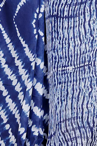 Women blue pure cotton printed bandhej ehtnic saree aay-120