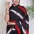 Women black pure cotton printed bandhej ehtnic saree aay-122