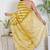 Women yellow pure cotton printed bandhej ehtnic saree aay-124