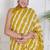 Women yellow pure cotton printed bandhej ehtnic saree aay-124