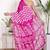 Women pink pure cotton printed bandhej ehtnic saree aay-129
