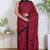 Women maroon pure cotton printed bandhej ehtnic saree aay-131