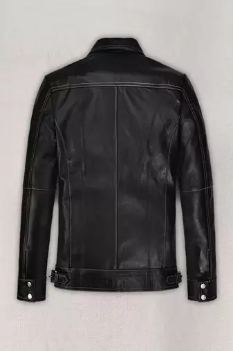 men's black lambskin leather jacket classic zip up style modern select